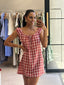 CHRISSY MINI DRESS - RED CHECK