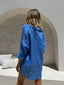 SHAE BOYFRIEND SHIRT - COBALT