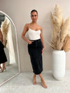 Daze Denim Midi Skirt - Black