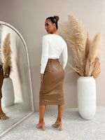 Marlo Midi Belt Skirt - Mocha