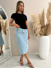 Move Over Denim Skirt