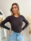 Eve Rib Baby Long Sleeve - Charcoal