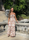 Zara Strapless Dress - White Floral