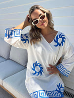 Greek Sun Embroidered Dress