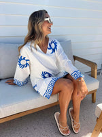 Greek Sun Embroidered Dress