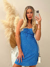 Polly Mini Slip Dress - Blue