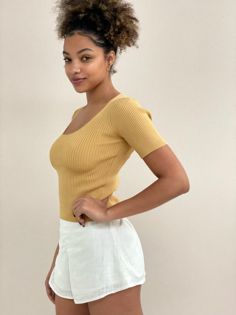 Square Neck Crop