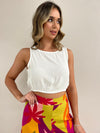 Santa Fe Woven Tank - White