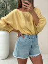 Zoli Linen Top - Yellow