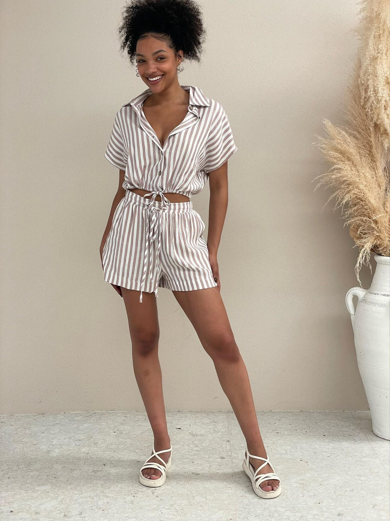 Cheri Shorts - Blush Stripe