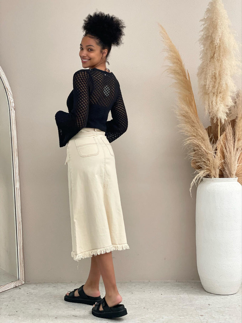 Crochet LS Top - Black