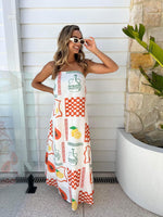Check lemon Maxi dress