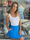 The Sibyl Linen Wrap Skirt - Azure