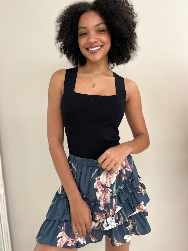 Bobby Skirt - Navy Floral