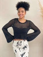 Crochet LS Top - Black