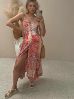 Arabell Dress - Red & Orange