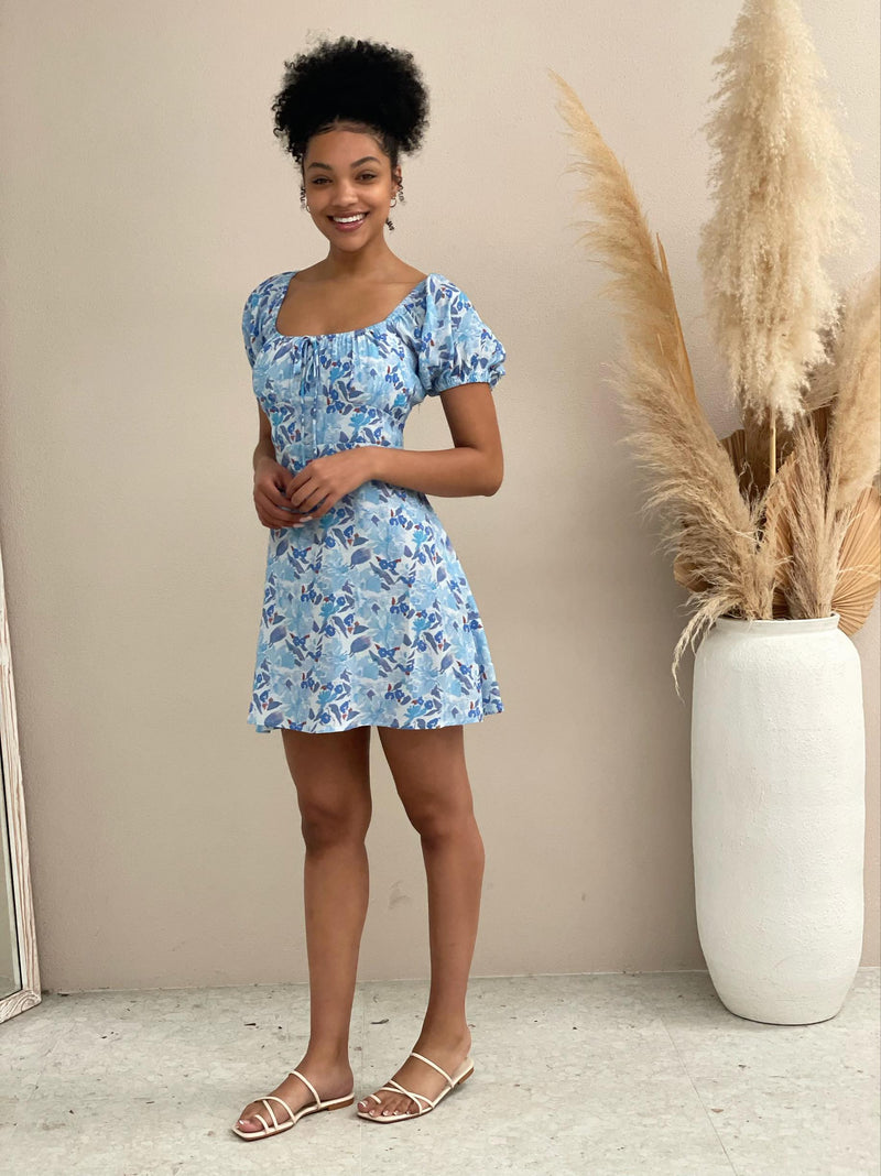 Shanta Dress- Blue Floral