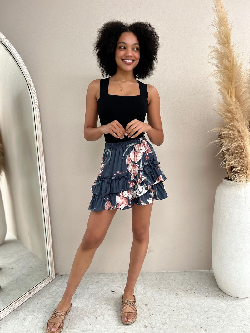 Bobby Skirt - Navy Floral
