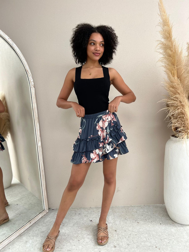 Bobby Skirt - Navy Floral