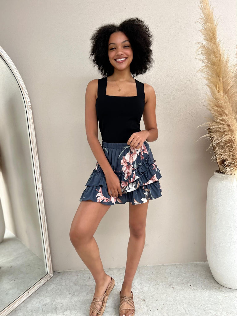 Bobby Skirt - Navy Floral