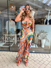 Jacqui Jumpsuit - Orange / Blue