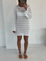 Tropic Heat Crochet Dress - White