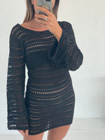 Tropic Nights Crochet Dress -  Black PRE ORDER