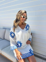 Greek Sun Embroidered Dress