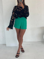 Percy Crochet Top Black