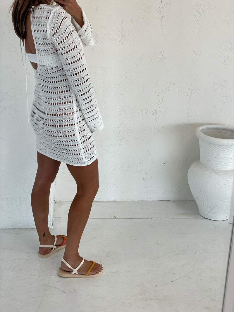 Tropic Heat Crochet Dress - White PRE ORDER