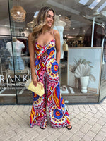 Jacqui Jumpsuit - Red / Blue