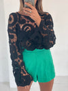 Percy Crochet Top Black