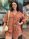 Sun Border Short Set - Rust