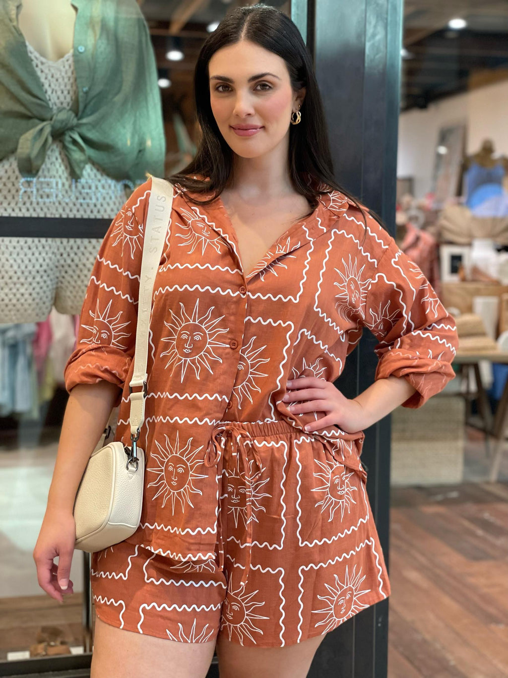 Sun Border Short Set - Rust