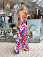 Jacqui Jumpsuit - Red / Blue