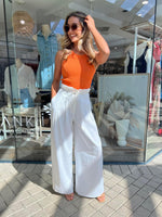 Fiona Wide Leg Pant - White