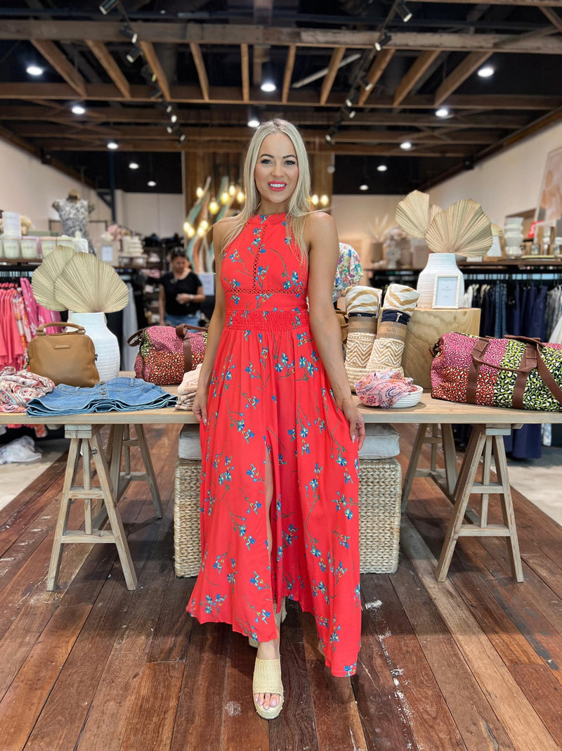 Babylon Print Maxi - Red