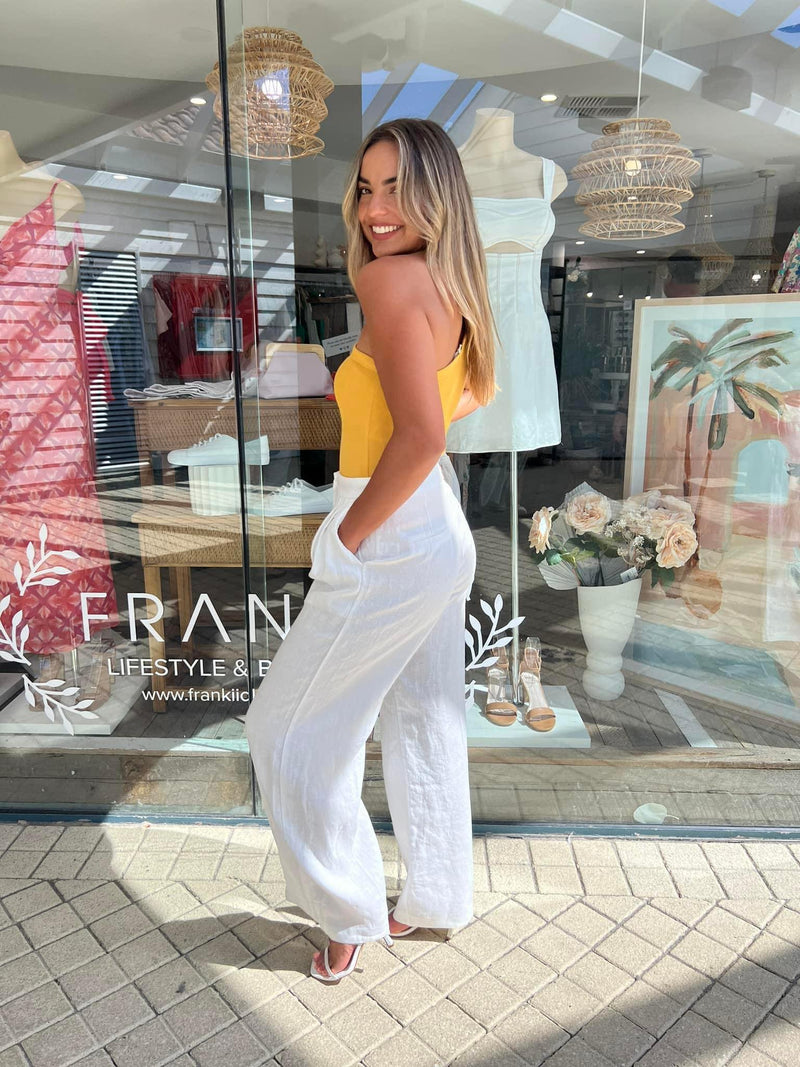 Thilda Linen Pant - White