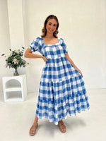 Sunseeker Dress - Yacht Blue Check