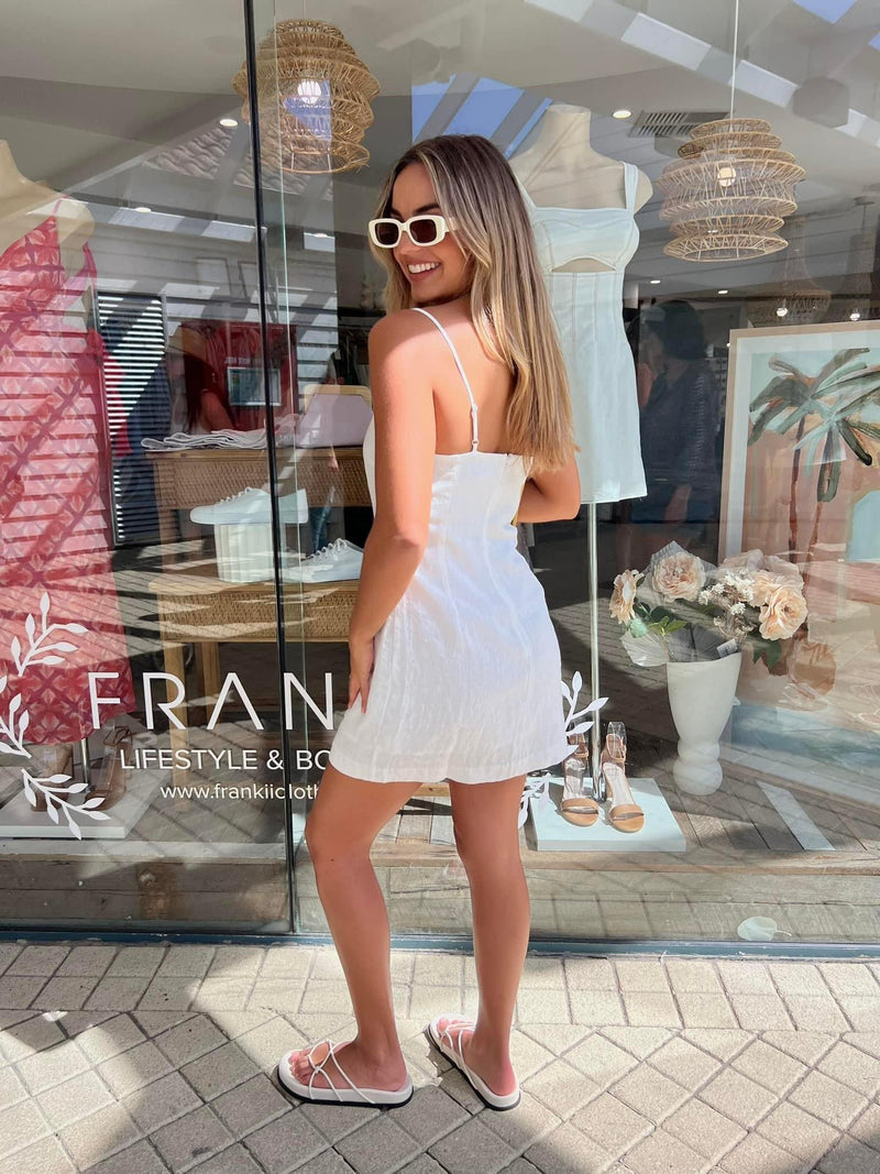 Xavi Linen Dress - White