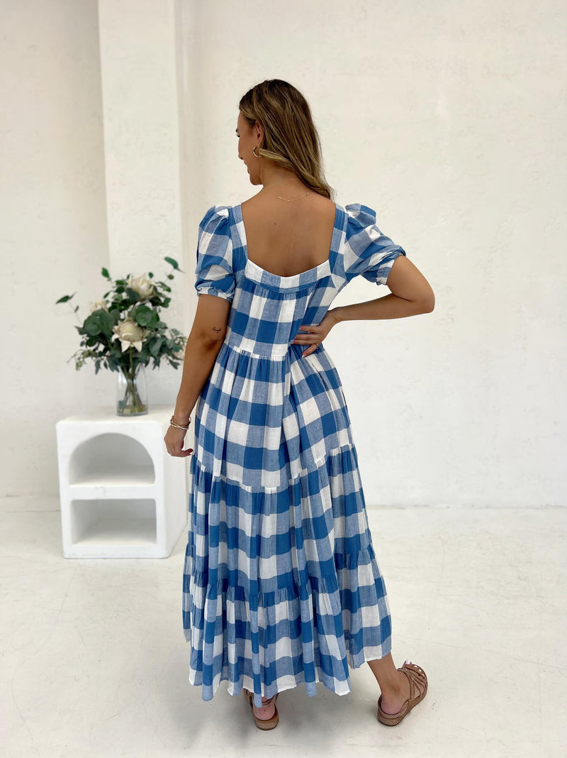 Sunseeker Dress - Yacht Blue Check