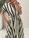 Raye Striped Linen Midi
