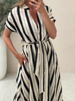Raye Striped Linen Midi
