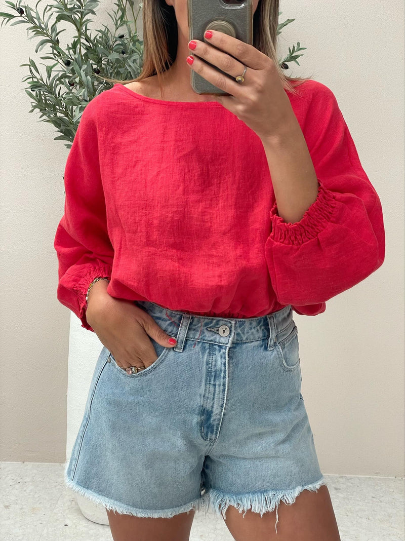 Zoli Linen Top - Red