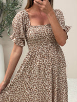 Mango Midi Dress - Tan Floral