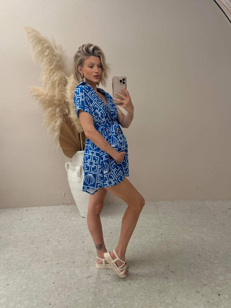 Seamist Playsuit - Blue