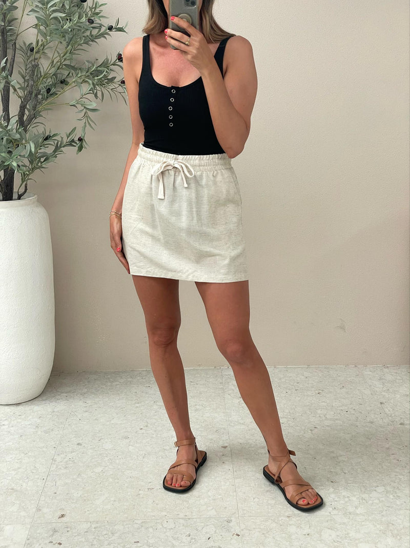 Henley Skirt - Oatmeal