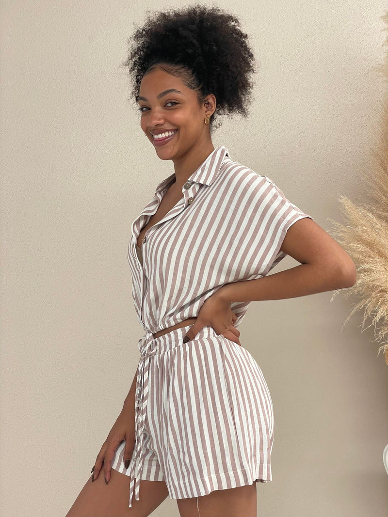 Cheri Shorts - Blush Stripe