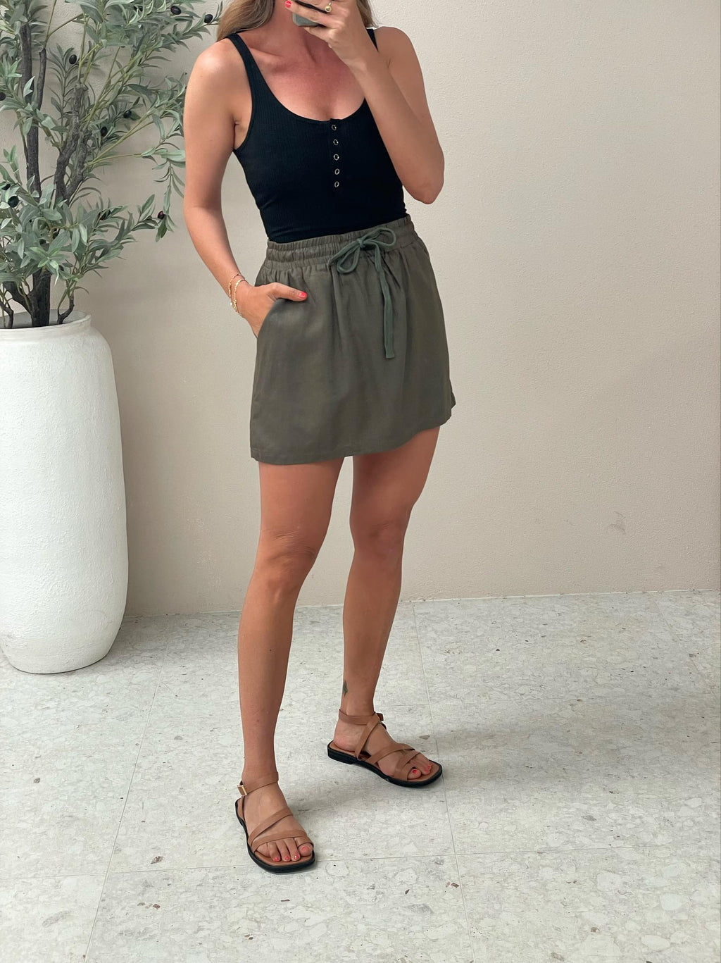 Henley Skirt - Khaki
