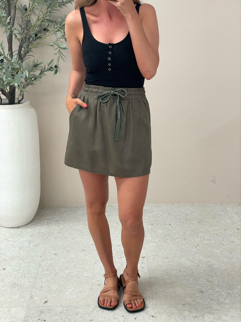 Henley Skirt - Khaki